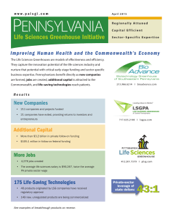 PDF - Pennsylvania Life Sciences Greenhouse Initiative