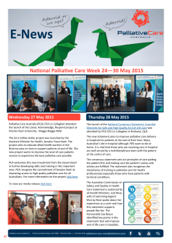PCA enews NPCW 29 May 2015 - Palliative Care Australia