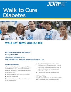 JDRF Walk Day News You Can Use