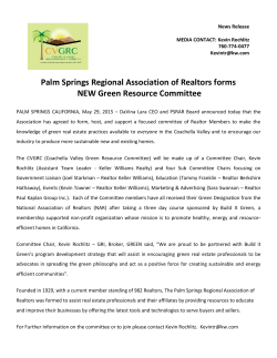 Palm Springs Regional Association of Realtors forms NEW Green