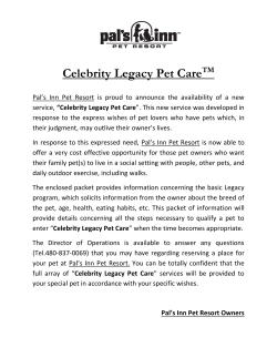 Celebrity Legacy Pet CareTM