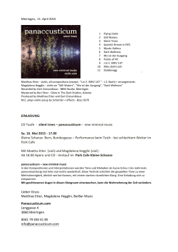 EINLADUNG: CD Taufe - silent trees â panaccusticum