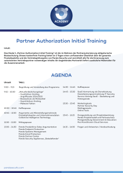 Partner Authorization Initial Training