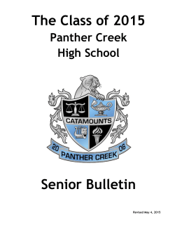 The Class of 2015 Senior Bulletin