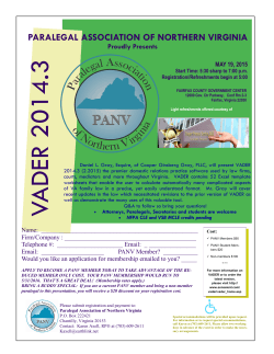 VADER 2014.3 - Paralegal Association of Northern Virginia