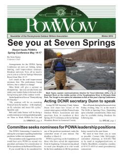 PowWow â Winter 2015 - Pennsylvania Outdoor Writers Association