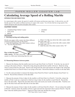 Calculating Average Speed of a Rolling Marble