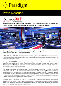 Paradigm Communication Systems Ltd and ScheduALL Partner To