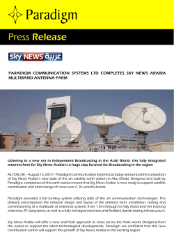 Paradigm Communication Systems Ltd Completes Sky News Arabia