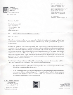 Letter from Hi Tech Air Solutions` Attorney to Carl Grimes