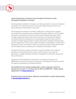 Call for Expressions of Interest to join the Board of Directors of the