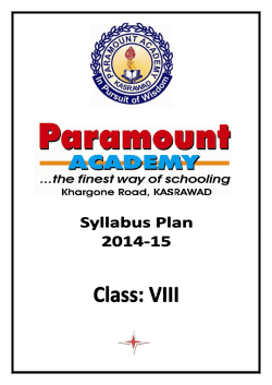 Class - VIII - paramount academy group