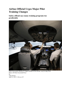 Airbus Official Urges Major Pilot Training Changes