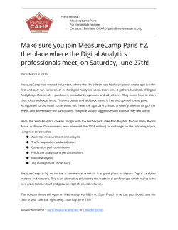 Make sure you join MeasureCamp Paris #2, the place where the