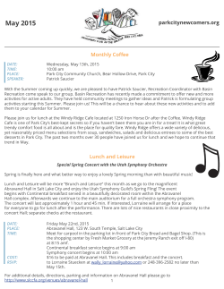 May 2015 - Newcomers` Club of Greater Park City
