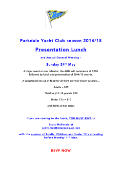 Presentation Lunch - Parkdale Yacht Club