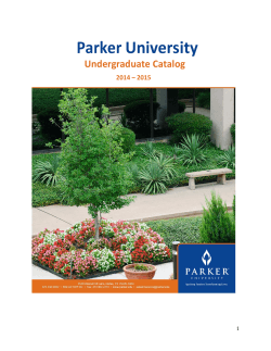Parker University Undergraduate Catalog