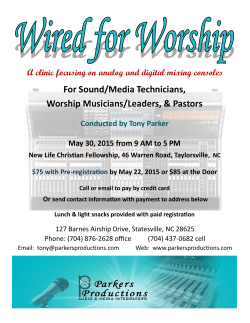 For Sound/Media Technicians, Worship Musicians/Leaders, & Pastors