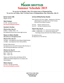 Summer 2015 Shuttle Service