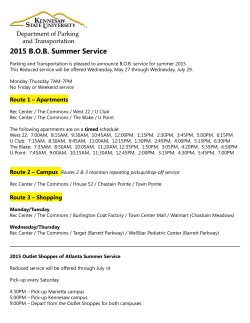 routes and schedule for Summer BOB Service