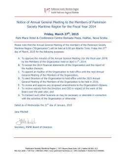 Notice of Annual General Meeting to the Members of Parkinson
