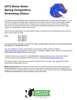 2015 Boise State Spring Competitive Swimming Clinics