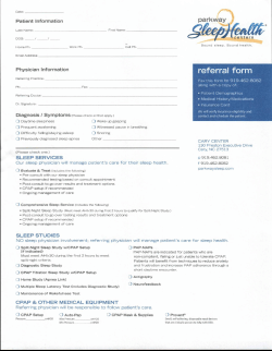 referral form - Parkway Sleep Centers