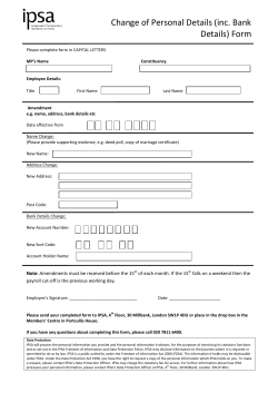 Change of Personal Details Form