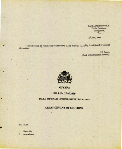 Bill no.27 - National Assembly of the Parliament of Guyana