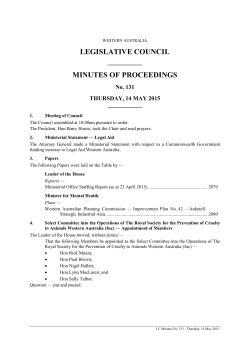 Minutes No 131 - Parliament of Western Australia