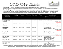 2015-2016 Classes