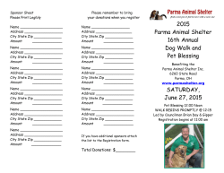 2015 Parma Animal Shelter 16th Annual Dog Walk and Pet Blessing