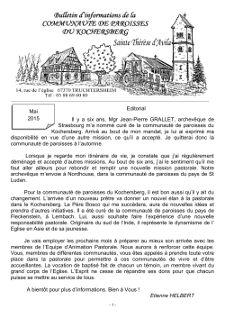 Bulletin mai 2015 - Paroisse de Rumersheim