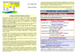 Bulletin d`avril 2015 - Paroisse St FranÃ§ois des Coteaux