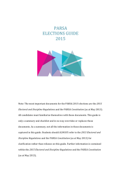 PARSA ELECTIONS GUIDE 2015 - Australian National University