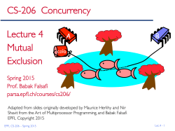 CS-206 Concurrency Lecture 4 Mutual Exclusion - PARSA