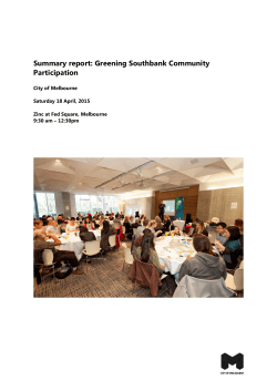 Summary report: Greening Southbank Community Participation