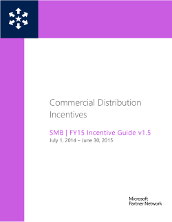 FY15 Commercial Distributor Incentive Guide