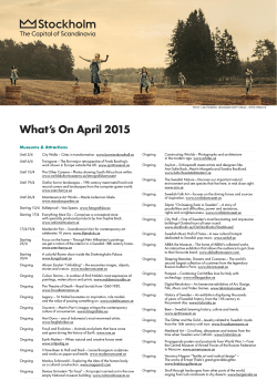 What`s On April 2015