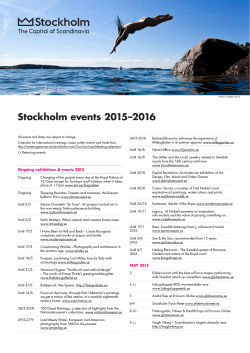 Stockholm events 2015â2016