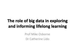 The role of big data in exploring and informing lifelong learning