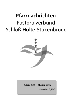 7. Juni 2015 - Pastoralverbund SchloÃ Holte