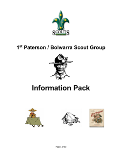 Information Pack - 1st Paterson Bolwarra Scouts
