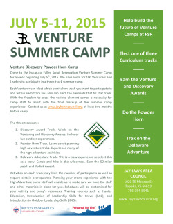Venturing Summer Camp Flyer 2015