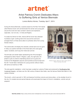 Artist Patricia Cronin Dedicates Altars to Suffering Girls at Venice