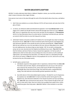 Lesson 22 Baptism - patrickryanturner.net