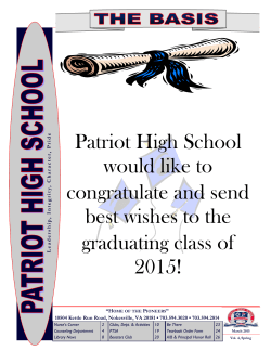 Patriot High School would like to congratulate and send best wishes