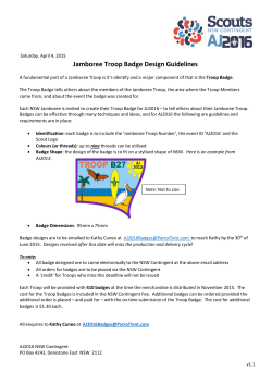 Jamboree Troop Badge Design Guidelines