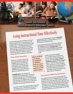 Using Instructional Time Effectively