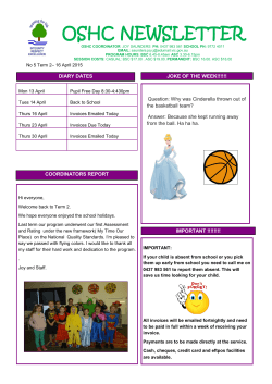 OSHC Newsletter #5, April 2015 - Patterson Lakes Primary School